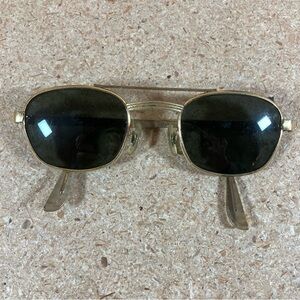 Vintage B&L Bausch & Lomb Gold Tone Safety Aviator Glasses, Frames Only